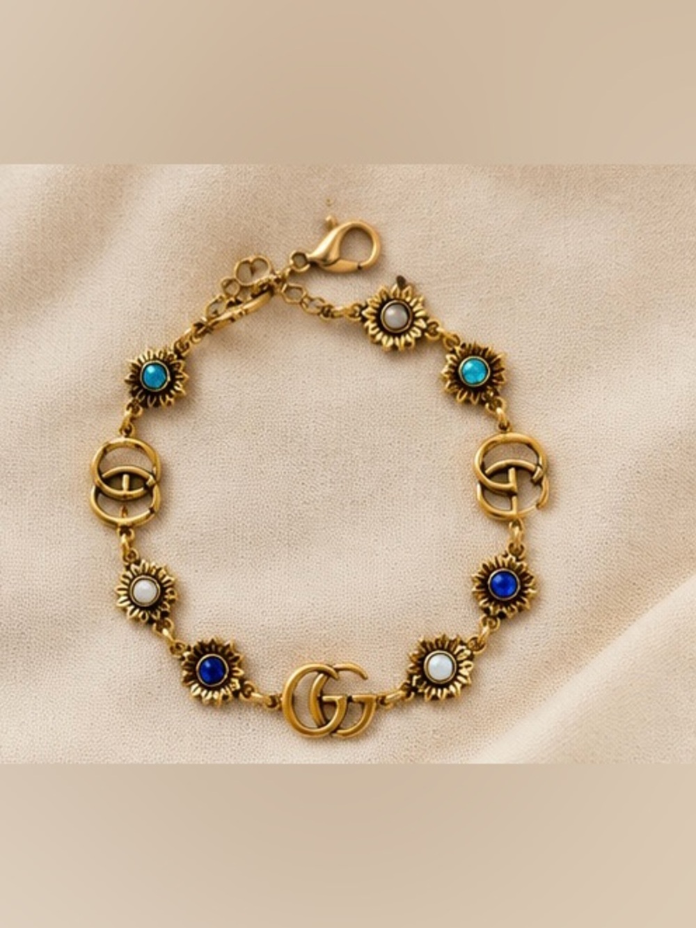 Vintage-Inspired Floral Link Bracelet